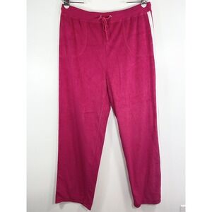 NEW TALBOTS Pink Cotton French Terry Straight Leg Pull On Crop Pants US L